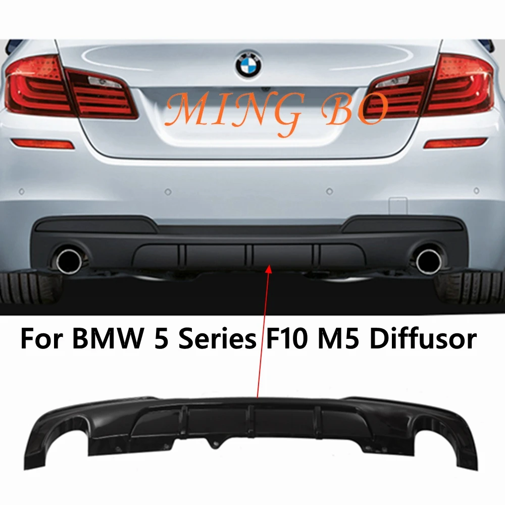 

For BMW 5 Series F10 M Sport M Tech 2011-2016 M5 Performance Gloss black Rear Bumper Diffusor Lip V Type Competition Diffuser