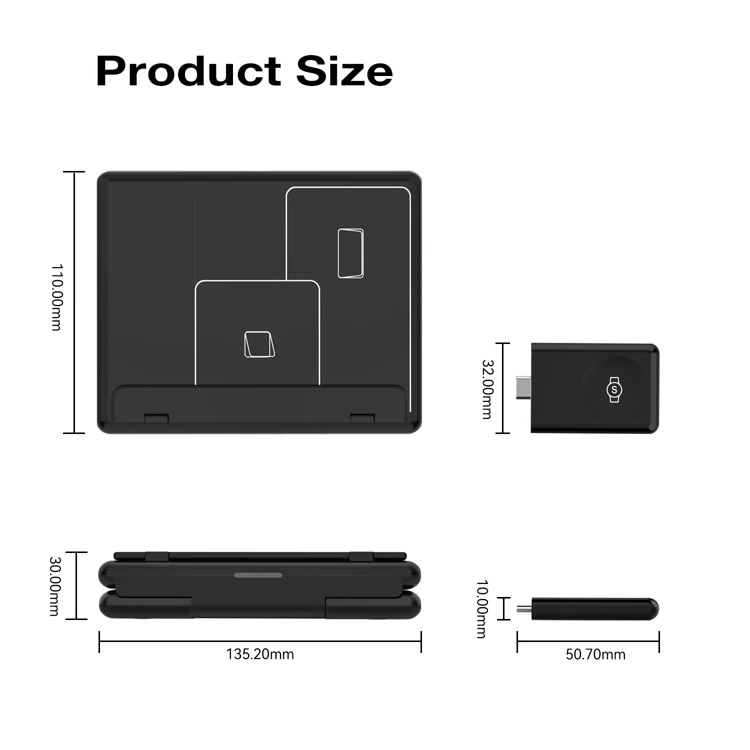 3 in 1 Foldable Wireless Charger for Samsung - Charging Dock for Galaxy S24/S23/Z Fold/Z Flip, Watch 7/6 Classic, Buds Pro