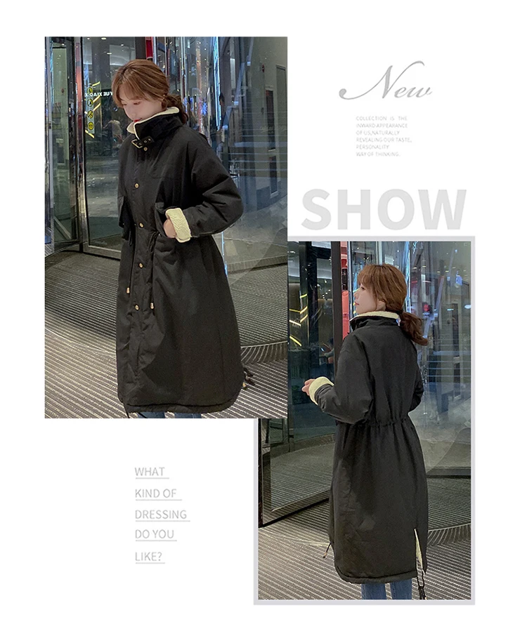 Down Cotton Parkas Jacket Women's Mid-length Over The Knee 2025 New Korean Loose Fashion Winter Padded Female Thickened