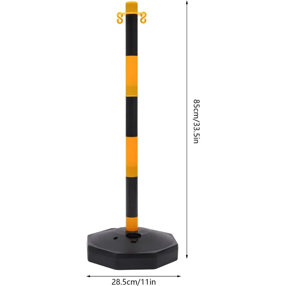 Barrier Post and Plastic Chain 28.5 x 85 cm Locking Post Chain Post Yellow Black Plastic Bollard Sets for Driveway Garage Gate