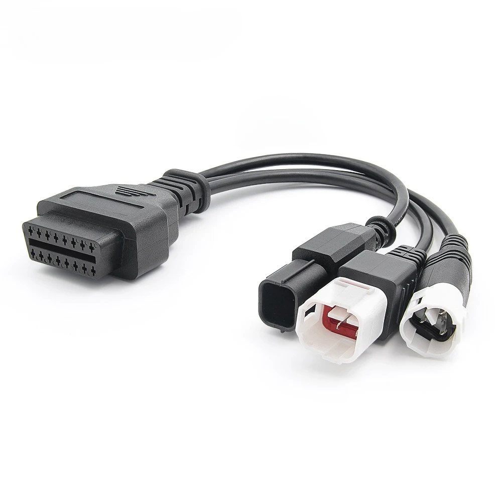 3 in 1 Motorcycle OBD2 Adapter Cable for Yamaha 3pin 4pin For Honda 6pin to OBD2 16PIN Diagnostic Connector Extension Cable