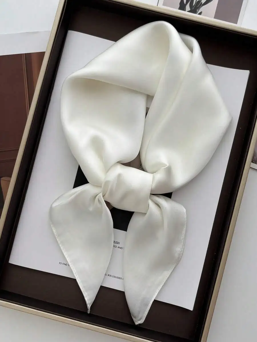 

1pc Handkerchief Plain Neck Scarf For Women Small Shawls Wraps Bandana Head Scarfs Square Headband Hijab Scarves