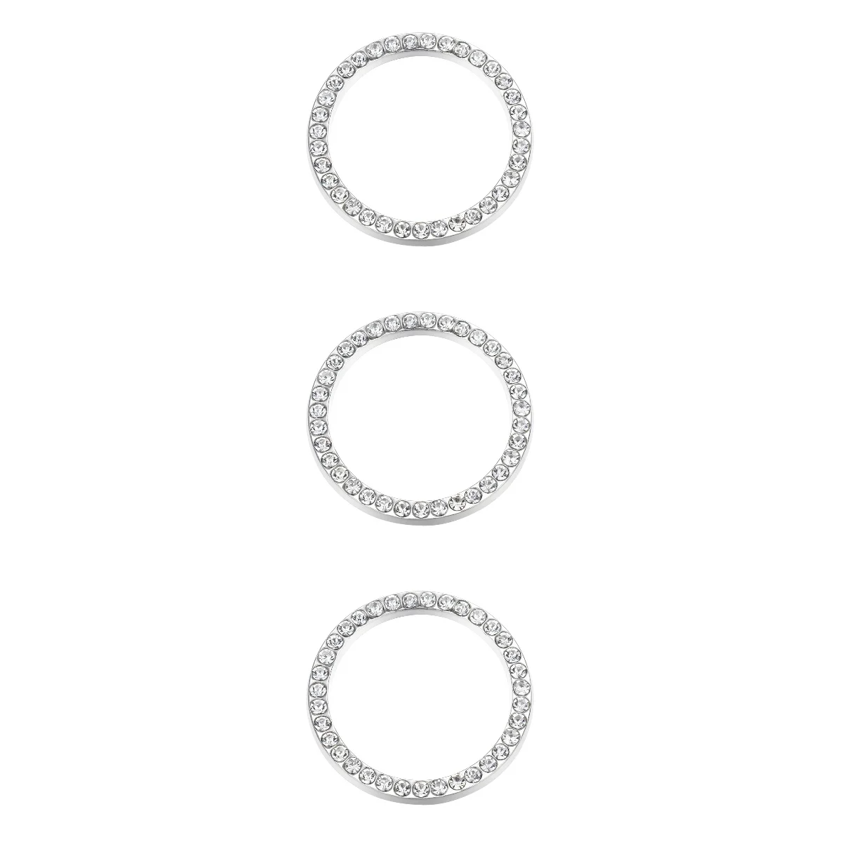 3pcs Auto Engine Start Stop Button Ring Crystal Bling Rhinestone Car Decor Accessories (White) car engine ring