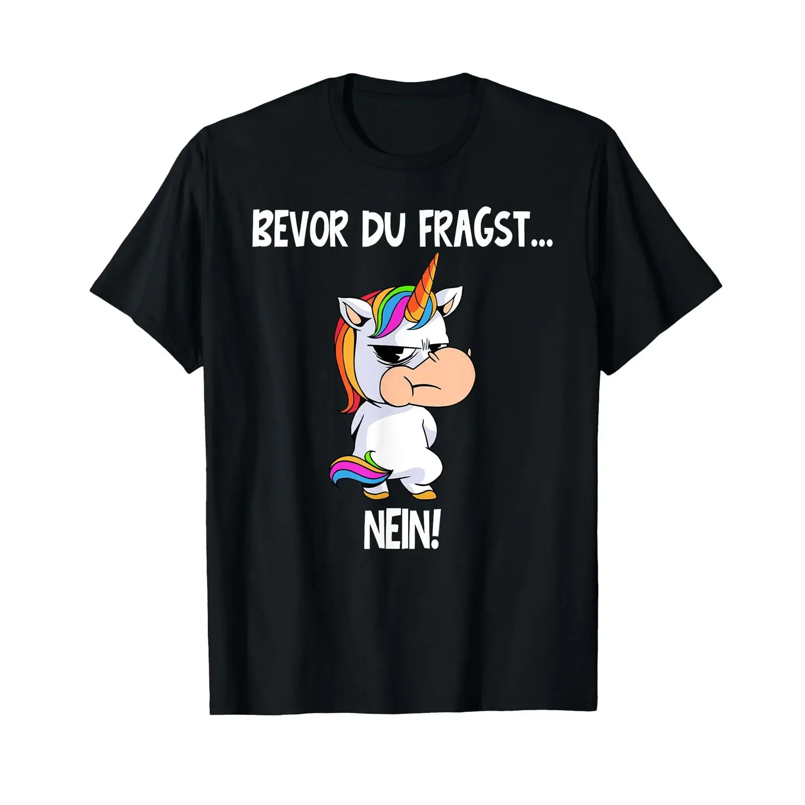 T-Shirt mit Aufschrift „Before You Ask No Unicorn Sarcasm“, Vintage-Stil, gewaschen, vielseitig, leicht dehnbar, lässige Designerkleidung, weich