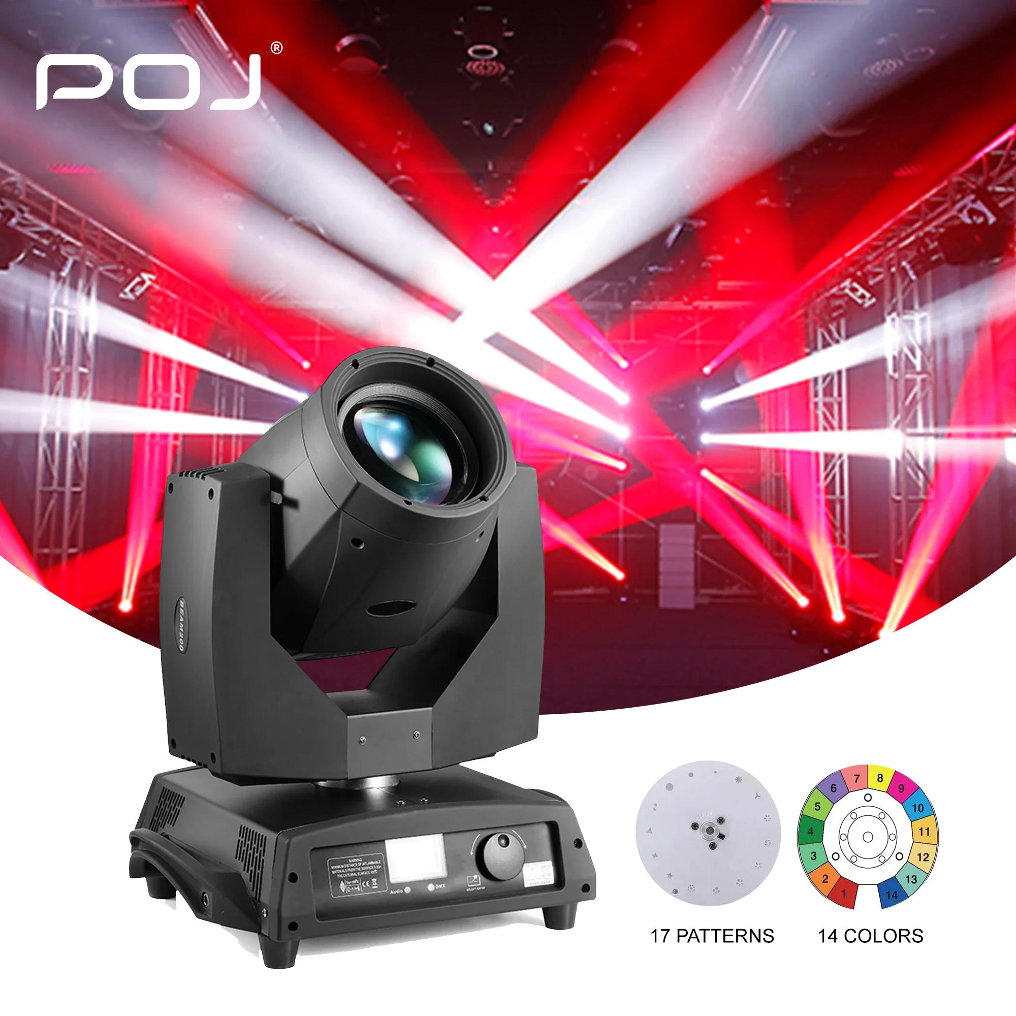 OJ-230AR Head Moving 230W Led  Heads 17 Gobo Effects Patterns Dj Spotlight   Light  Stage Lights