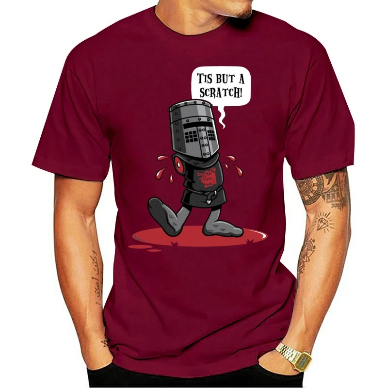 Tis But A Scratch The Black Knight Monty Python And The Holy Grail Black T-Shirt Sportswear Tee Shirt