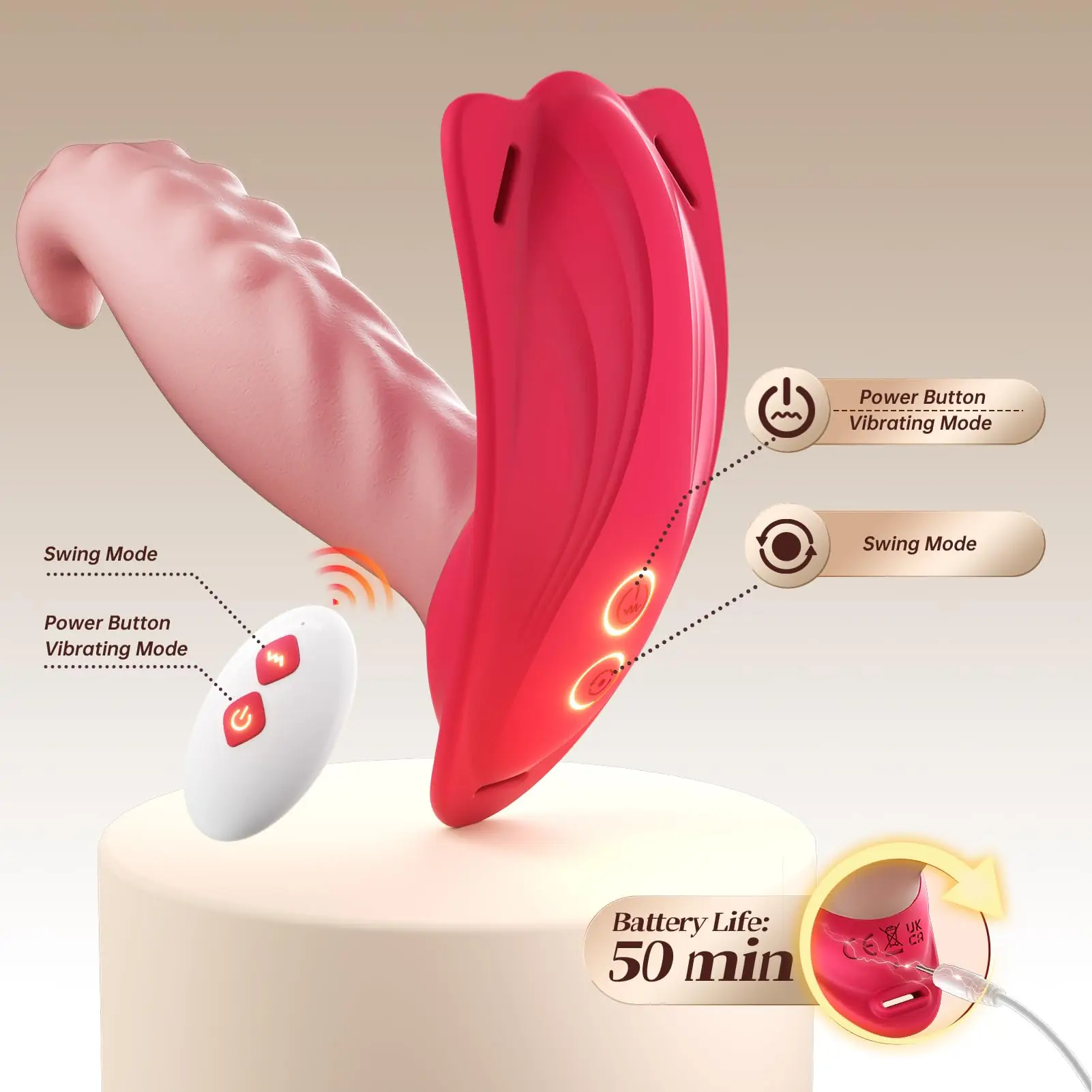 Women Couples Rose Wearable Panty Vibrator BDSM Grinding Vibrating Panties Adult Sex Toys Games Remote Control Clitoral Vibrator - Image 6