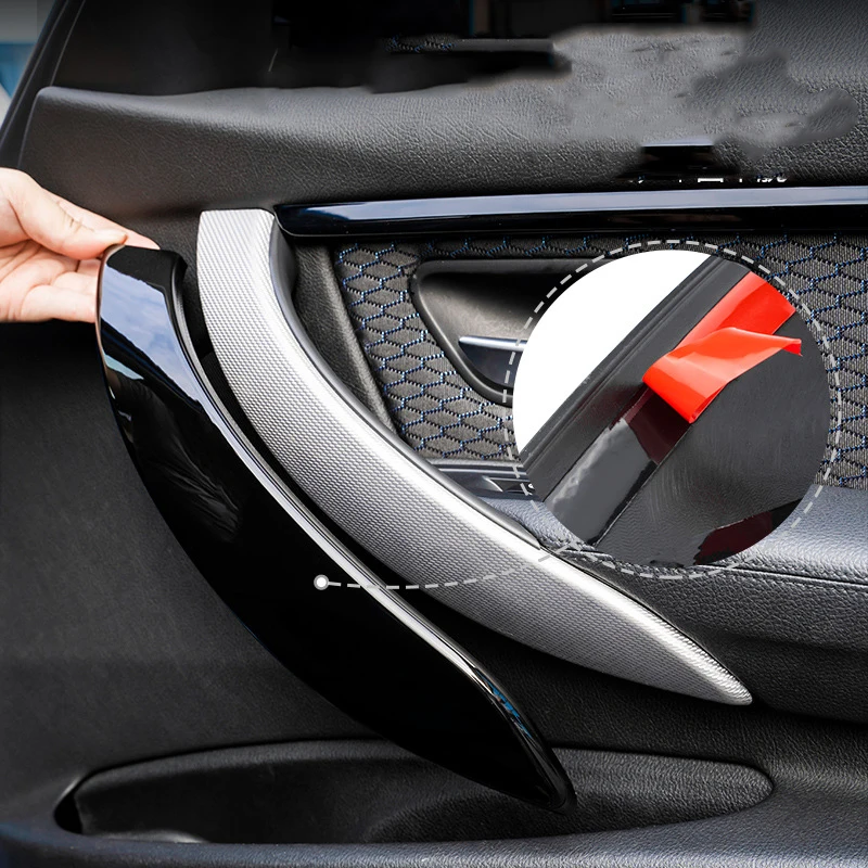 Door Carbon Fiber Color Pull Handle Inside Trim For BMW 4 Series 320li F30 F31 F32 F33 F34 F35 F36 F80 F82 F83 2013-2019 4