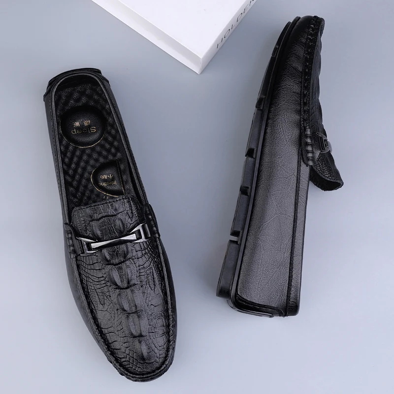 

Итальянские мужские повседневные ультралегкие мужские лоферы из натуральной кожи и многофункциональные кроссовки ручной работы на одной ноге