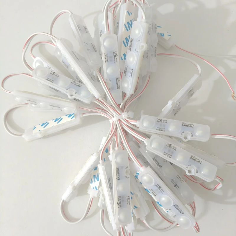 50 stks 5730 SMD LED Module Verlichting IP67 Waterdicht 3 LED Back Lights DC12V 1.5 W Spiegel Licht Rood Blauw groen Wit Led Module