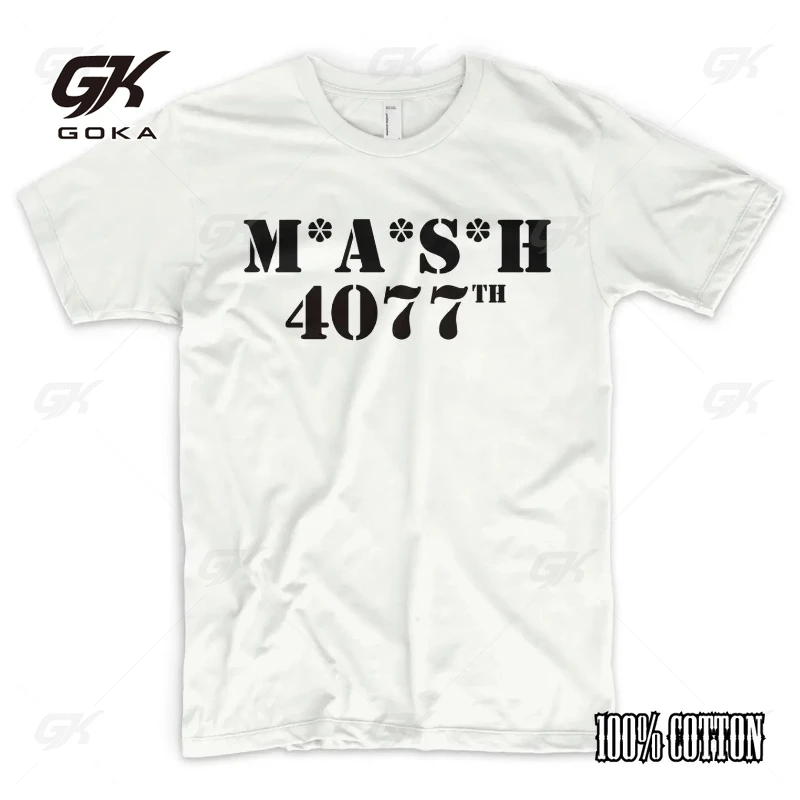 MASH 4077TH T-Shirt Top M A S H 4077 Military Army Green United States Marine Corps Royal Air Force Vintage Print T-Shirt