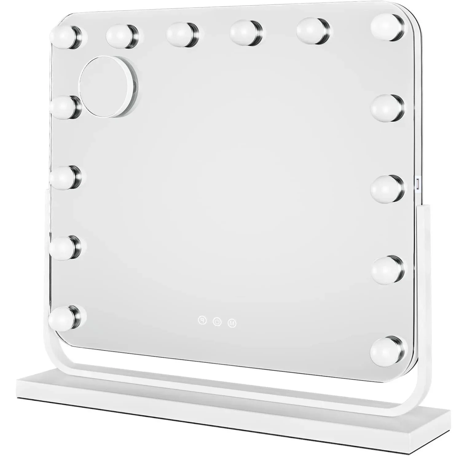 Hollywood Make-up Mirror,14 LED Lights,Cosmetic Mirror 57 x 48cm Dimmable 3 Color Modes,Touch Control,360° Rotating,USB Charging