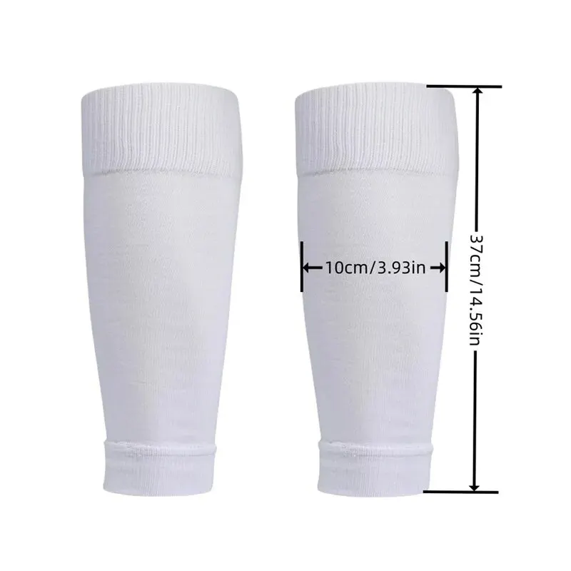 Juego de 2 pares de calcetines y rodilleras de fútbol para hombre, mangas hasta la pantorrilla, espinilleras antideslizantes para adultos y jóvenes para deportes de baloncesto y fútbol