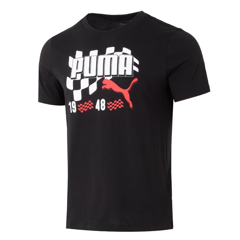 

Puma Graphics Moto Flag Tee Men's Short-Sleeved Outdoor Running Loose Half-Sleeved Sports Casual T-Shirt 690253-01