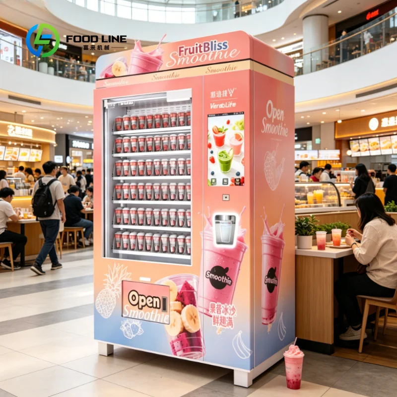 Customized Automatic Fruit Food Smoothie Vending Machine Frozen Yogurt Ice Cream Vending Machine Iced Slushy Vending Machine