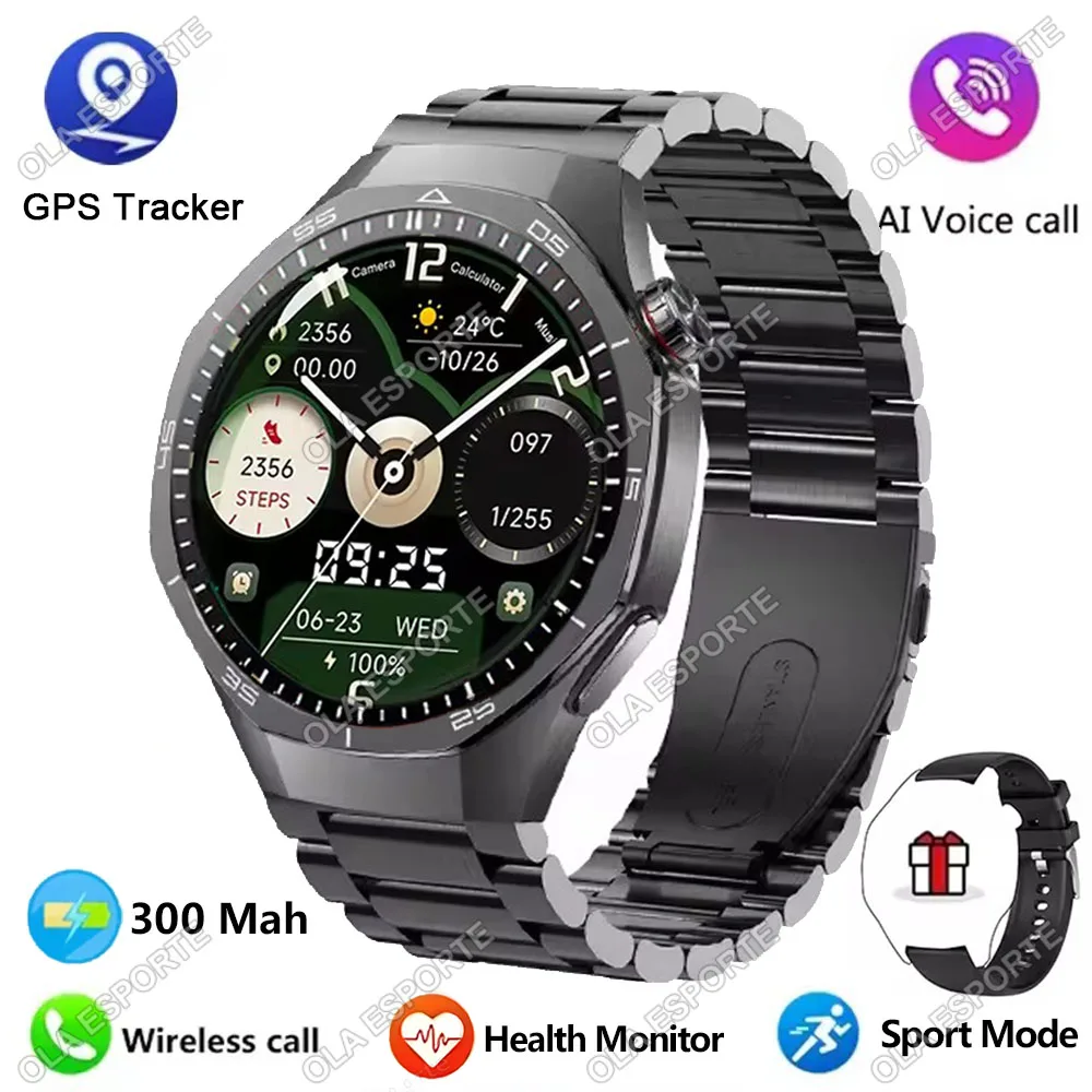 2025 Nieuwe Voor Android ios Smart Horloge Mannen HD AMOLED Scherm GPS Motion traject Hartslag Bluetooth Oproepen SmartWatch Waterdicht