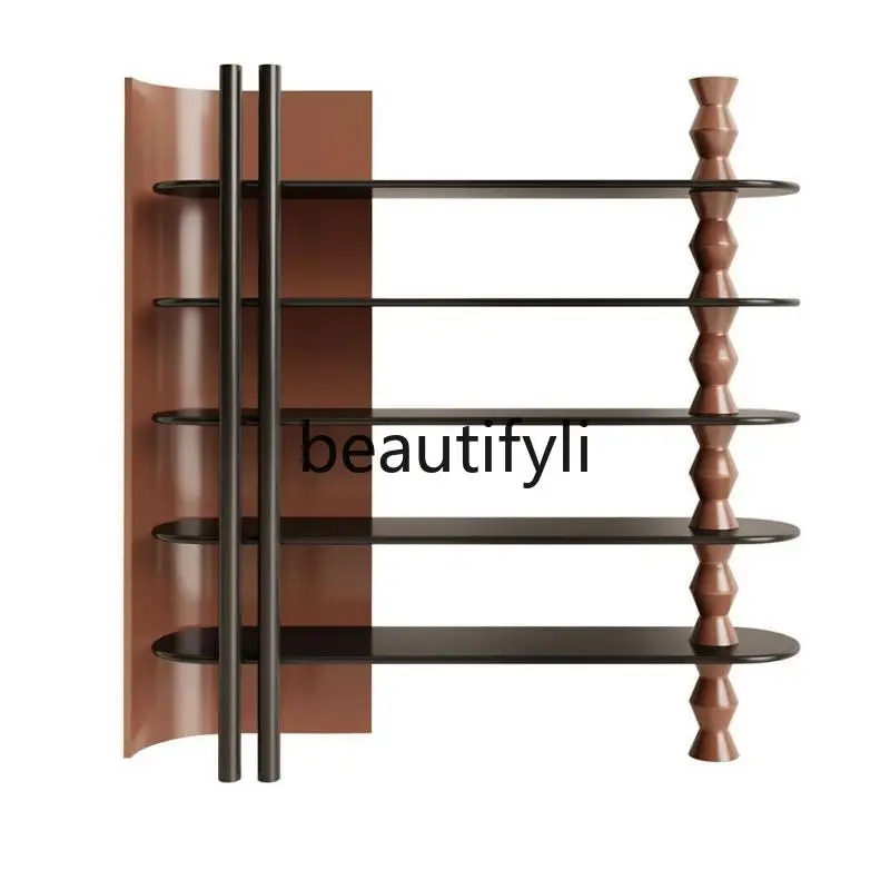 

French paint bookshelf solid wood bookcase against the wall shelf study display locker customization