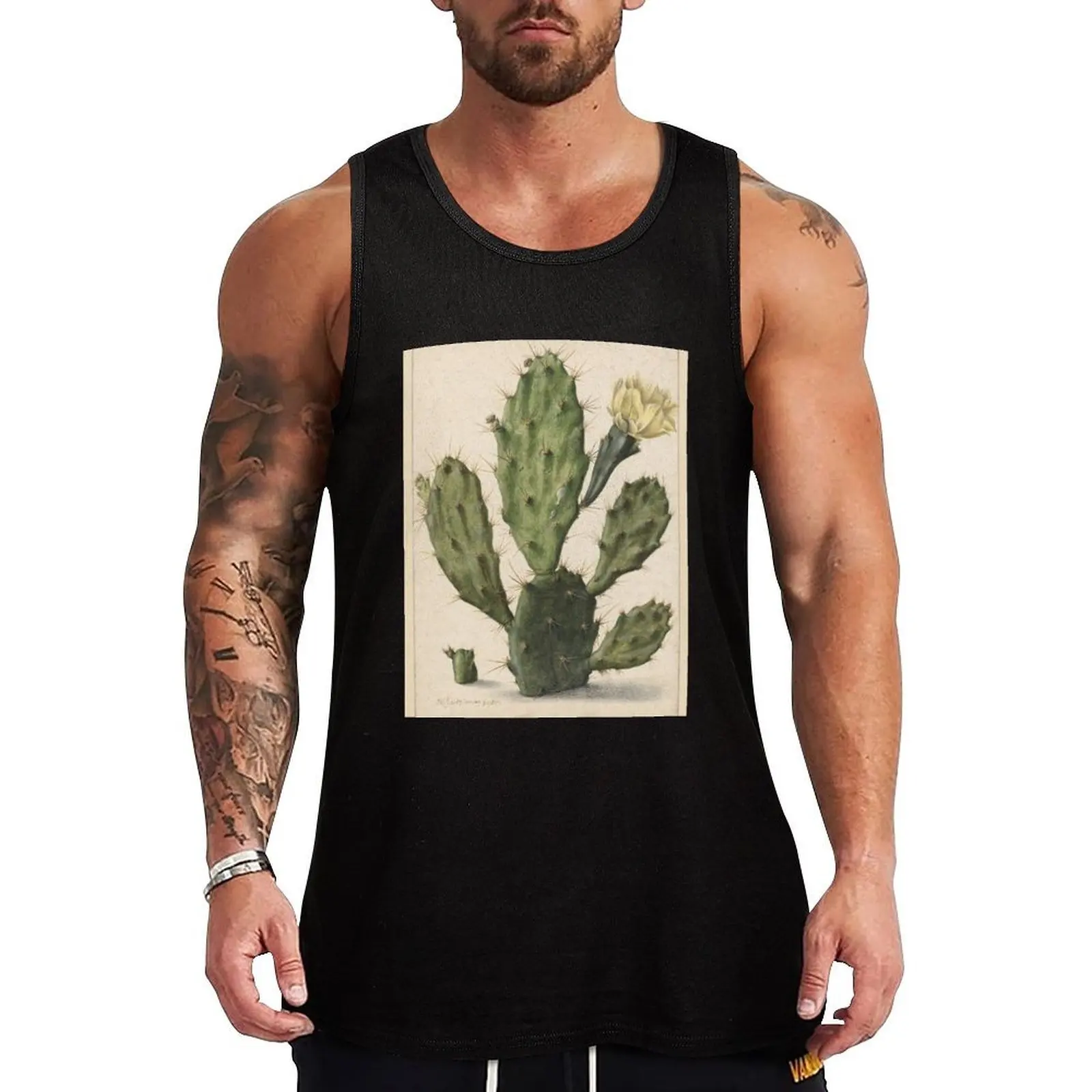 Cactus drawing. Tank Top Plain Color Sleeveless Shirt Casual Basic Tank Top