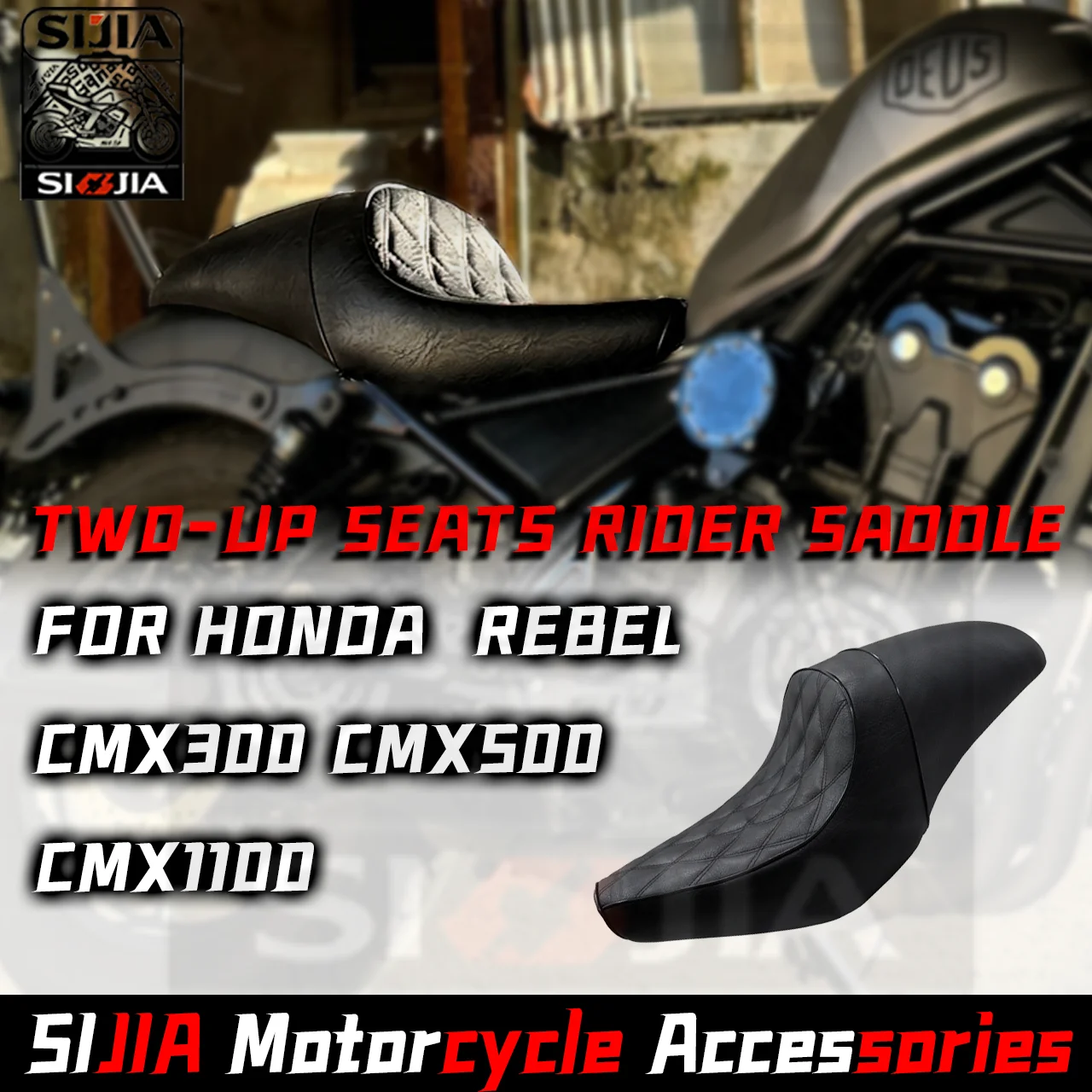 

CM500 CM300 Motorcycle Two-Up Seats Rider Saddle Driver Passenger Pillion For Honda CMX 300 CM 500 Rebel CMX300 CMX500 2017-2023