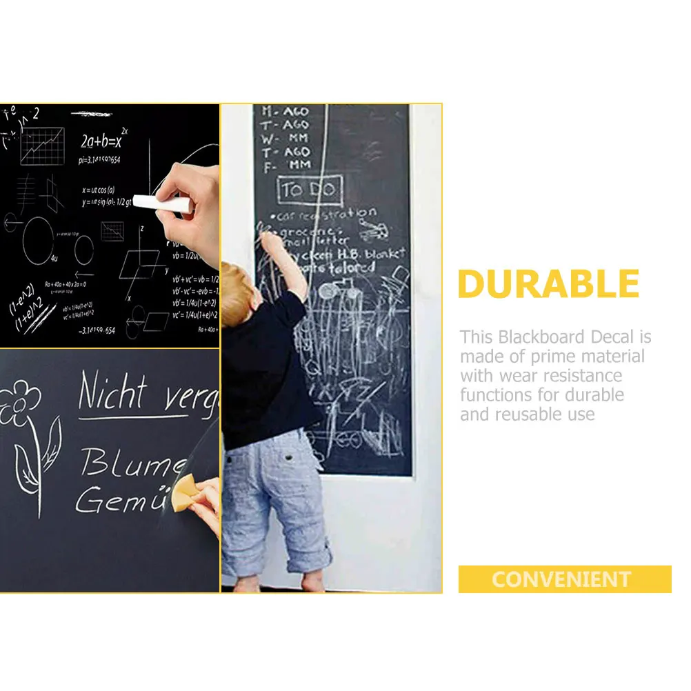 

Dry Erase Board for Wall Removable Writing Stickers Tools Kids Detachable Black Chalkboard Child