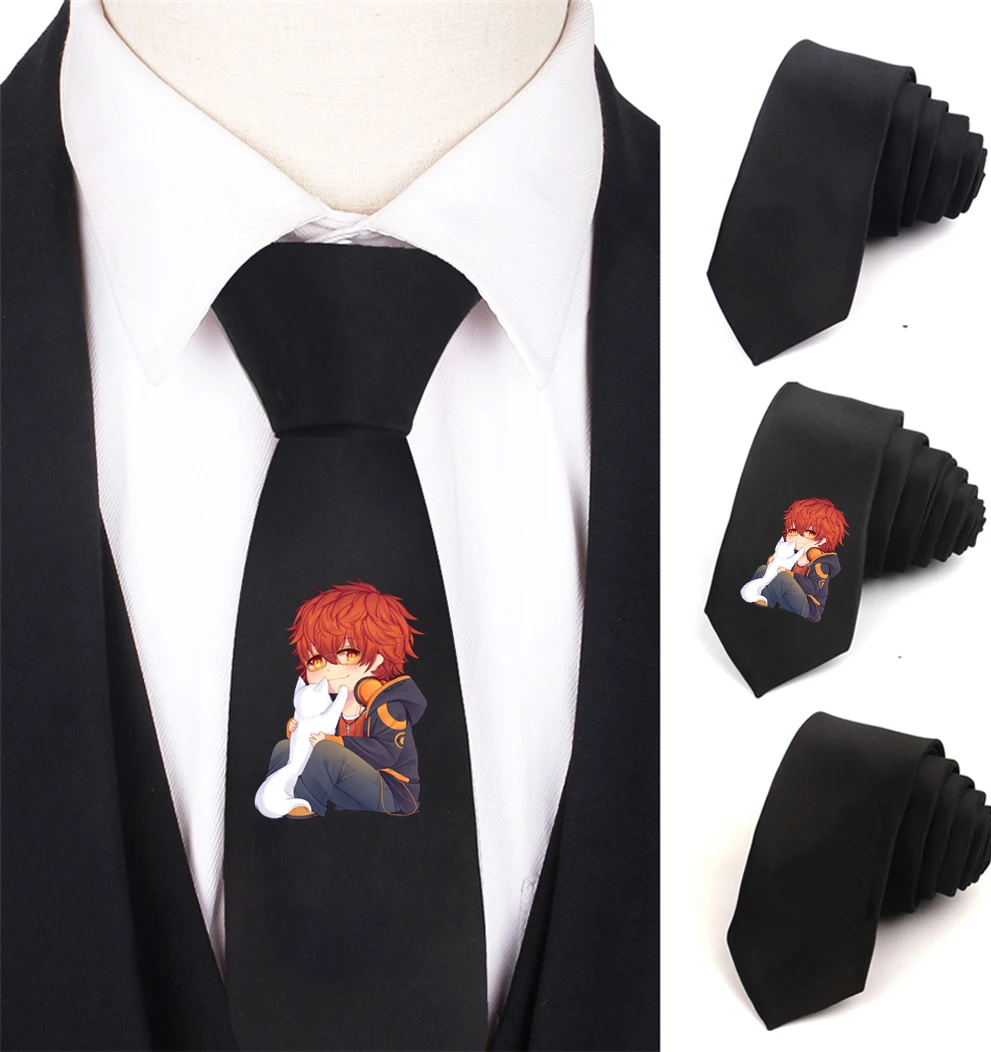 

Anime Mystic Messenger Necktie Boy's Children Necktie Cotton Neck Tie Teenager Neck Tie Halloween Cosplay Costumes Cartoon Gift