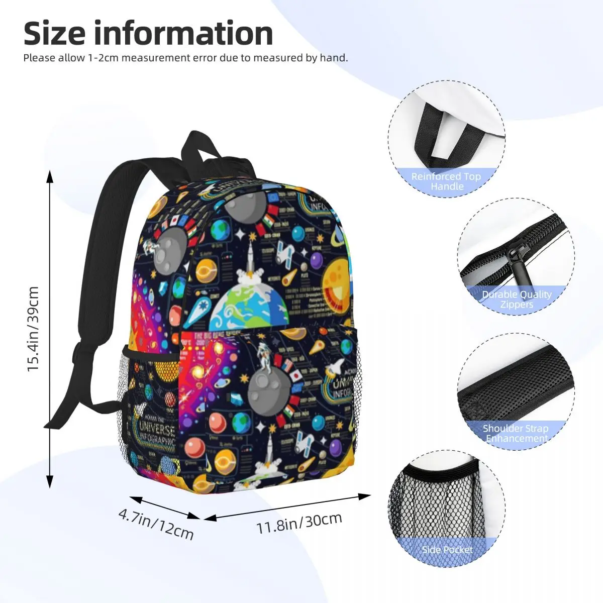 Anime Cartoon impresso Schoolbag para crianças, leve, casual, juventude, 15"