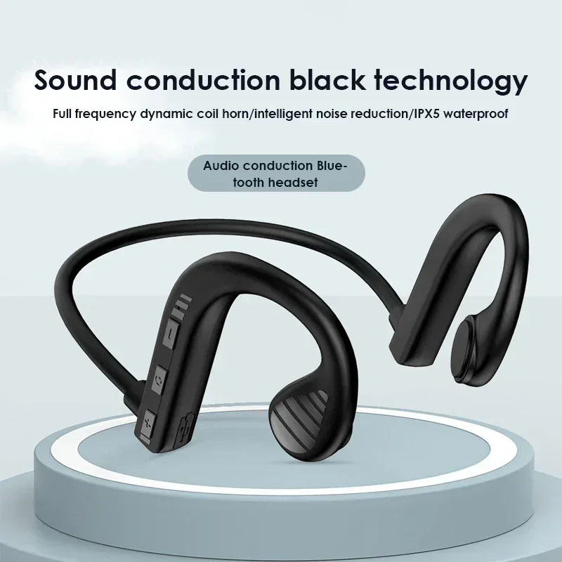 Bone Conduction Headphones Wireless Waterproof Earphones for Workouts Running Driving Sports Neckband Headset with Mic