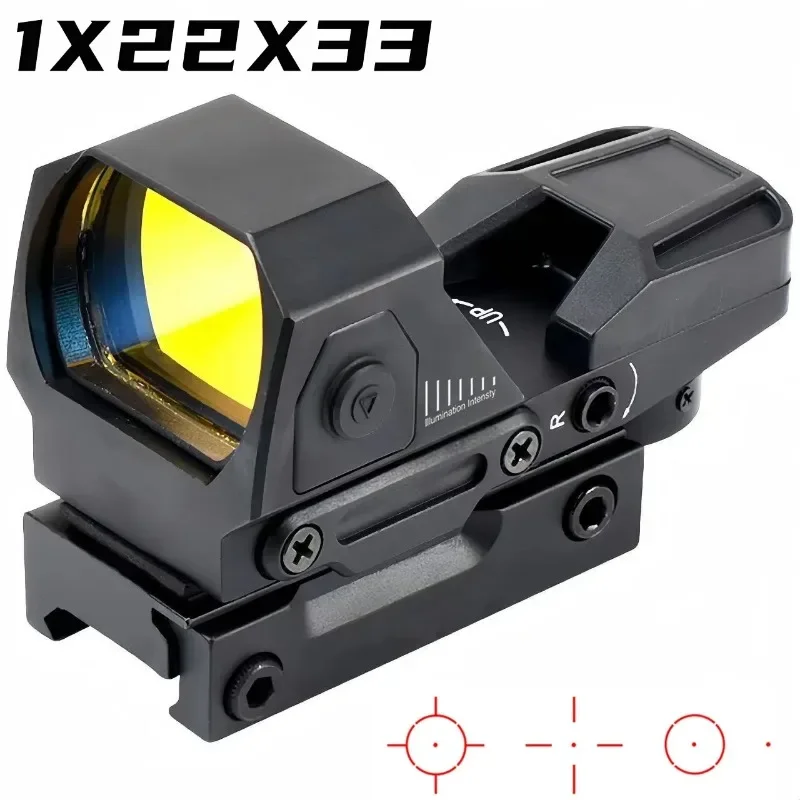 

1x22x33 Red Dot Sight Tactical Riflescope 4 Reticle Reflex Sight Airsoft Optical Hunting Sight Gun Scope for 20mm Rail Mount