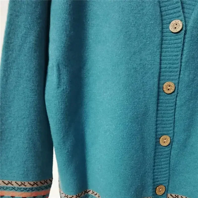 Big Size 4xl Printed Sweaters Cardigan Women Causal Slim Knitted Gilet Jackets Elegant Vintage Knitwear Coats Thin Malhas Casaco