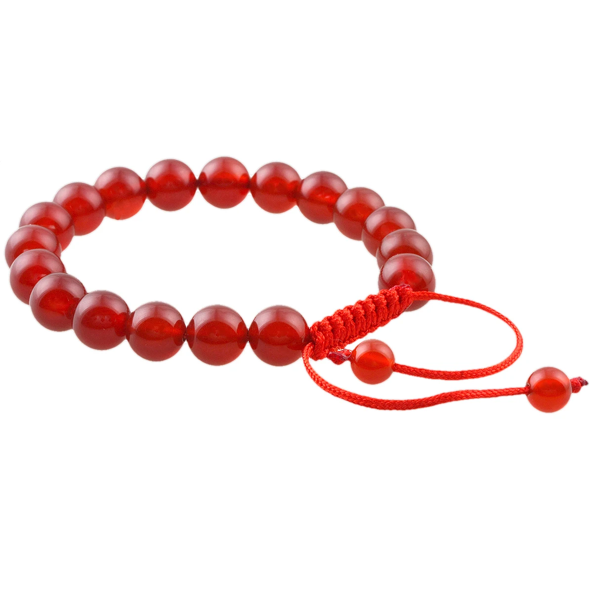 SUNYIK 8mm Natural Crystal Stone Beaded Bracelet Luck Red Rope Macrame Adjustable Women's Minimalist Yoga Meditation Jewelry