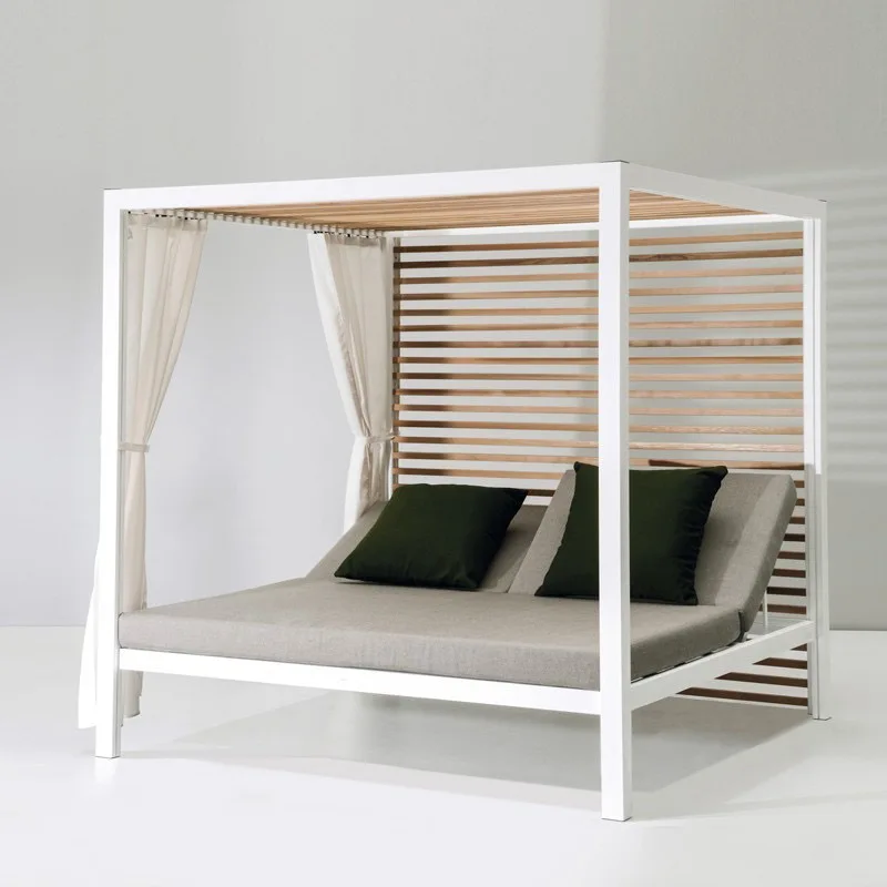Outdoor aluminum alloy bed resort hotel leisure sun room, bed and breakfast open-air swimming pool waterproof sun lounger