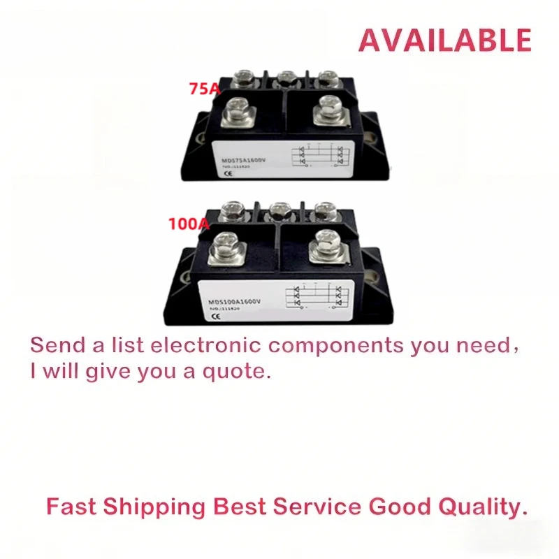 For inverter welding machine three-phase rectifier bridge MDS75A 100A 1600V 1800V 2000V AC integrated DC bridge module