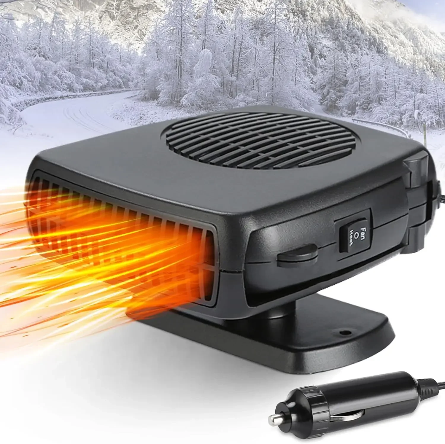 

12V Portable Car Heater 150W Defroster for Windshield, 180° Rotating Fan