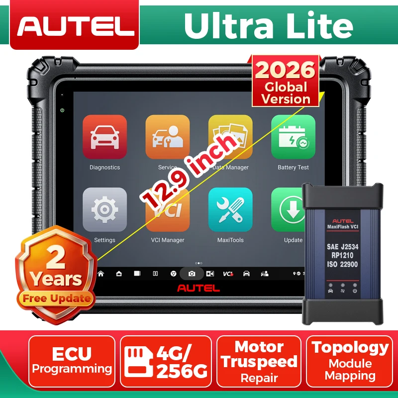 Autel MaxiCOM Ultra Lite Scanner Top Diagnostic Tool OBD Scanner 2 Years Update ECU Programming Automotive Scanner Topology Map