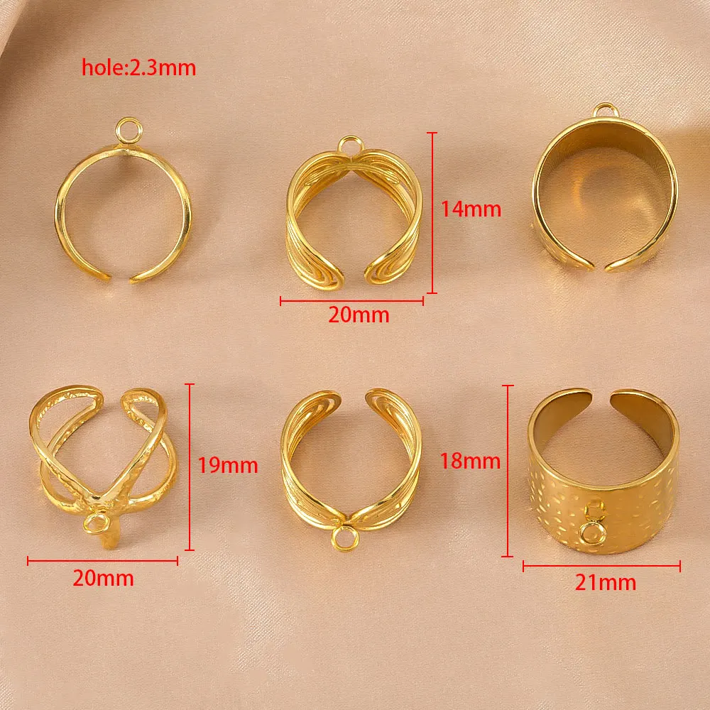 2Pcs Stainless Steel Adjustable Ring Settings