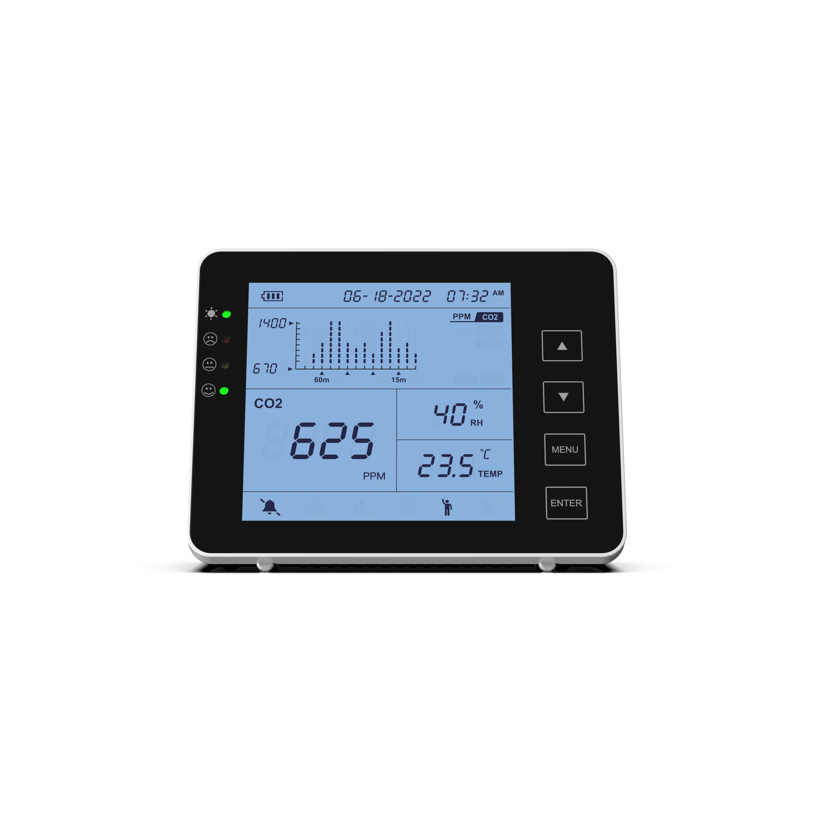 Indoor CO2 Meter, Temperature and Humidity Carbon Dioxide Detector,Air Quality Monitor, NDIR Channel Sensor, SD Data Logger