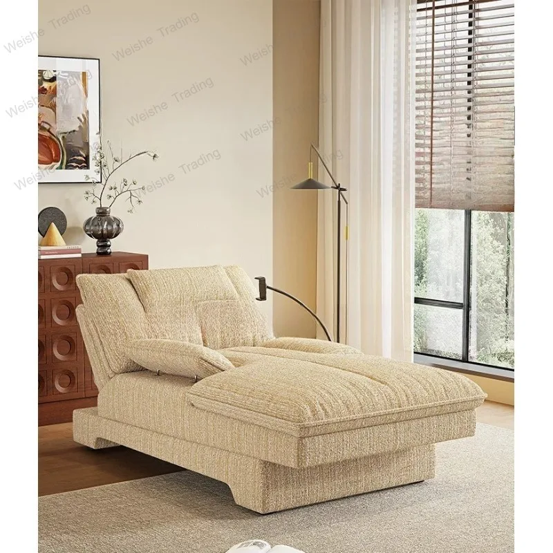 Electric concubine lazy multi-functional recliner small apartment bedroom cream wind single removable washable fabric sofa