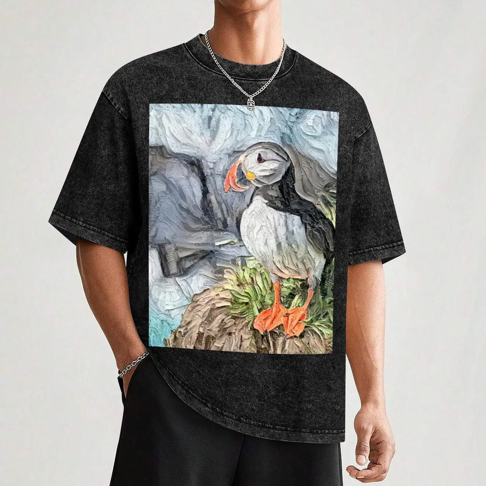 Puffin by the Sea T-Shirt Lightweight Running T-Shirt