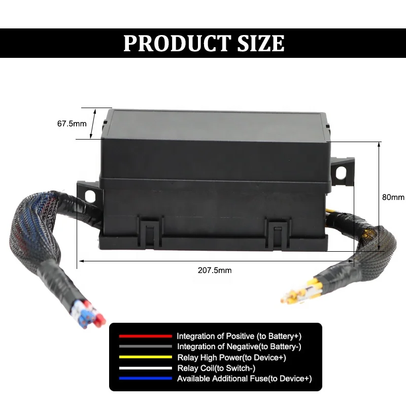 40A 11Way Automotive 12V 4pin 6*Relay Sockets Relay Fuse Box Wire Harness Waterproof Car ATC ATO 11* Fuse and Relay Box Module