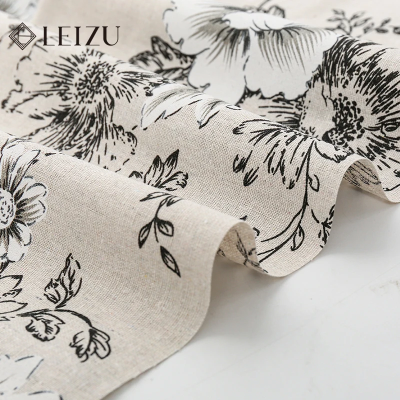 150x50cm Chinese Style Peony Flower Printed Cotton Linen Fabric DIY Sewing Sofa Table Cloth Curtains Door Curtains Storage Bags