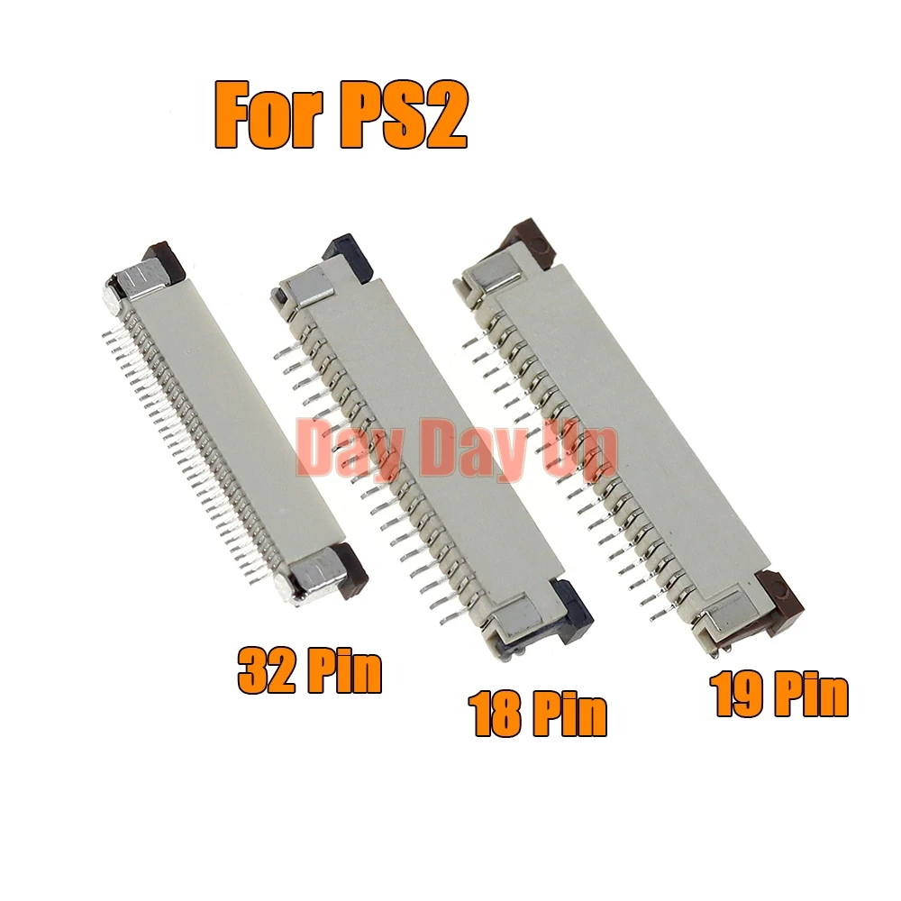Soquete de filme chave, 2 peças, 18 pinos, 19 pinos, 32 pinos, para sony ps2, fita flexível, cabo flexível, porta de conexão, conector de soquete de filme condutor