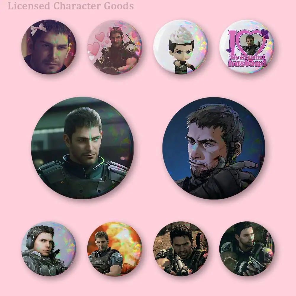 Chris R-Redfield 32mm 58mm 75mm 44mm 25mm Anime Badges Brooches DIY Pins Decorations Birthday Gifts