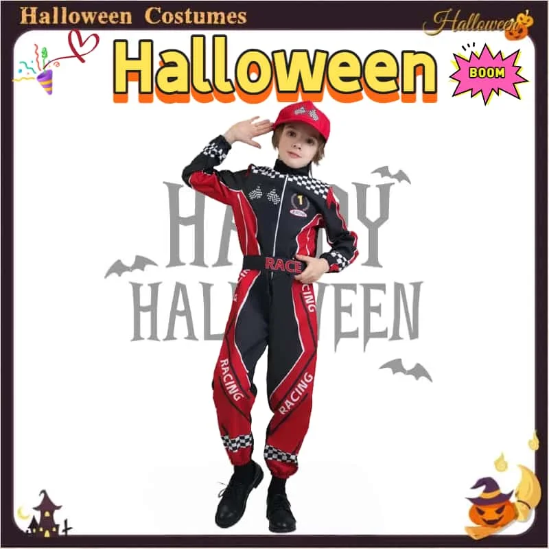 

Kids' Racing Driver Costumes Stage Performance Costumes Party Performance Costumes Halloween Racing Driver Costumes