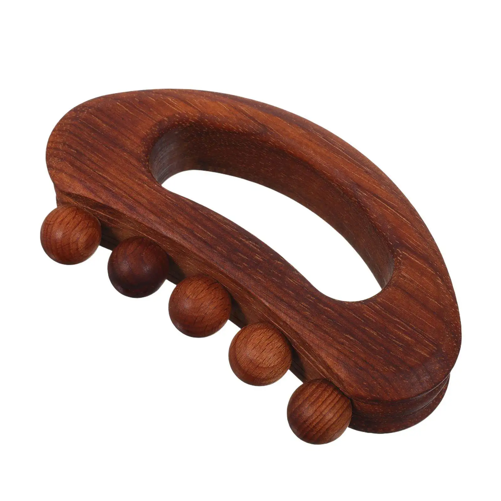 

Carbonized Beech Wood Gua Sha Board with Handle Five-Bead Curve Design Gentle Skin-Friendly Facial Neck Muscle