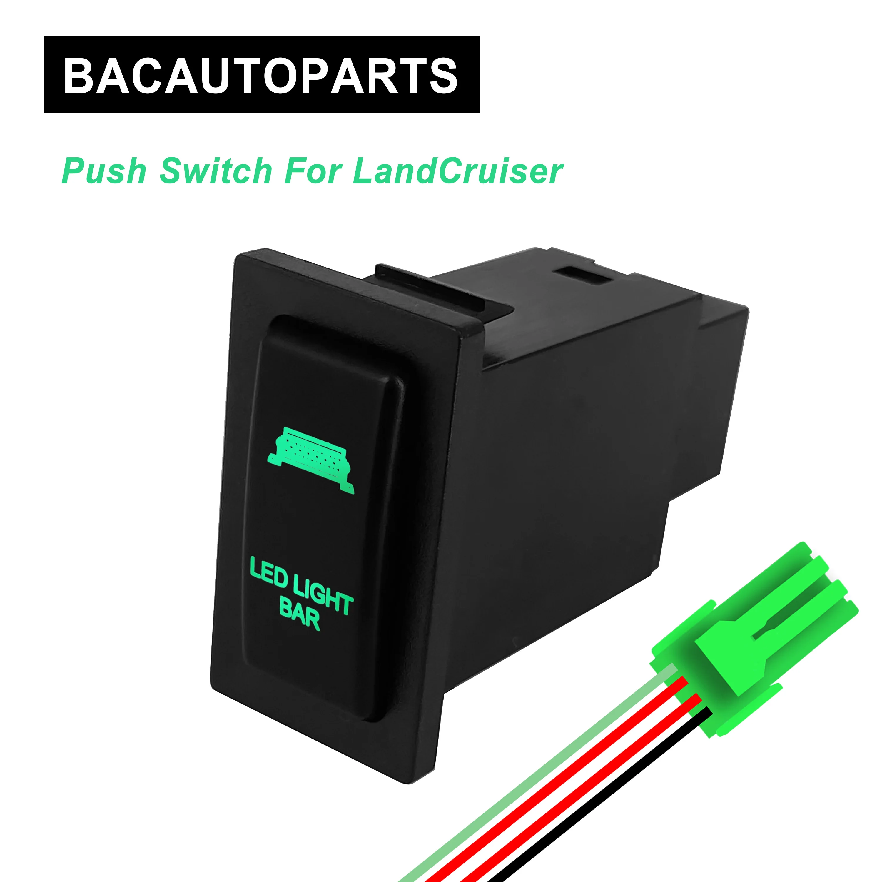 12V Dual Green Led LED LIGHT BAR Push Button Switch for Car TOYOTA Prado 90 95 LandCruiser Buttons Accessories Replacement Parts