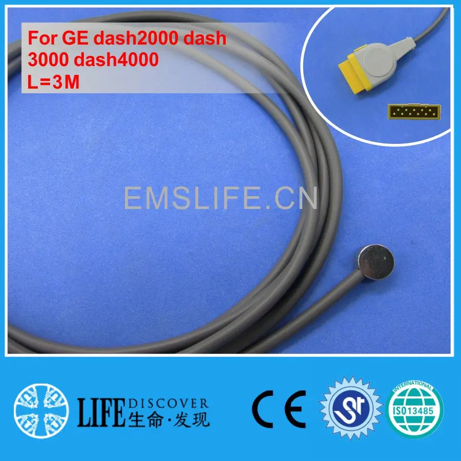 2019-Adult skin-surface temperature probe for GE dash2000 dash3000 dash4000 patient monitor use