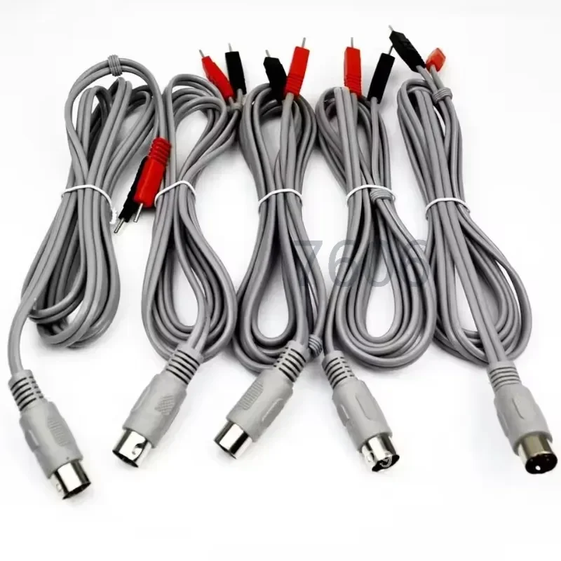 5pcs 5pin EMS Muscle Stimulator Cable Electrode Stimulation Weight Loss Device Tens Body Slimming Machine Pad Wire