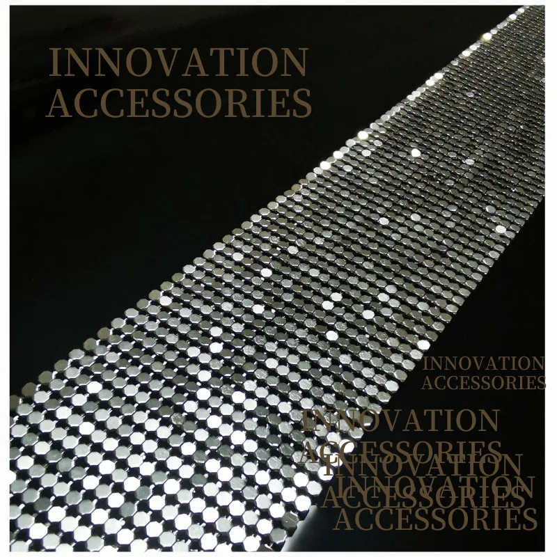 10 Rows Metal Sequin Mesh Fabric 3mm DIY Cloth For Chainmail Clothes Sewing Party Evening Dress Bags