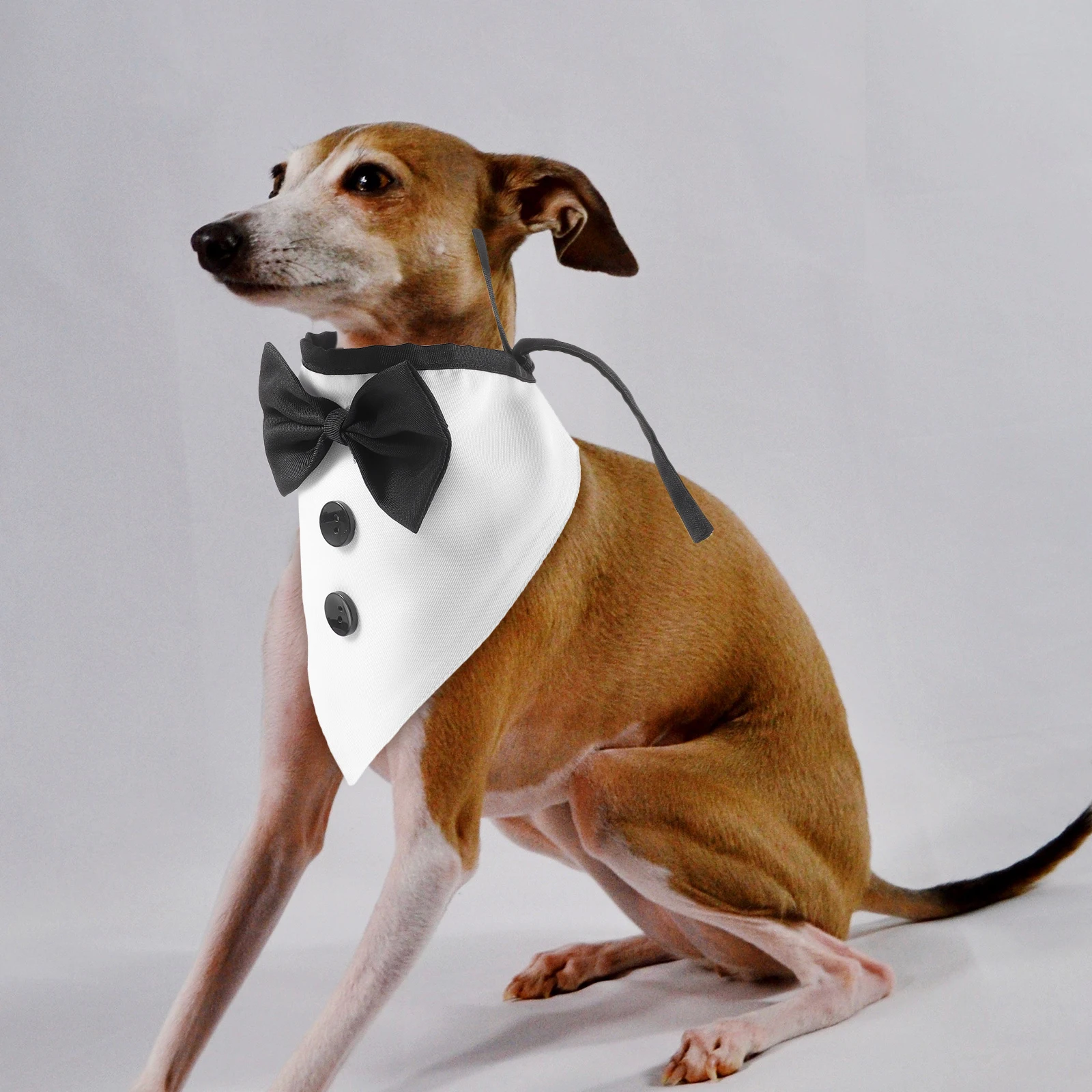 Comfortable Soft Pet Dog Bandana MultiFunctional Wedding Bowtie Suit Drool Bib Large Size Party Costume Outfit