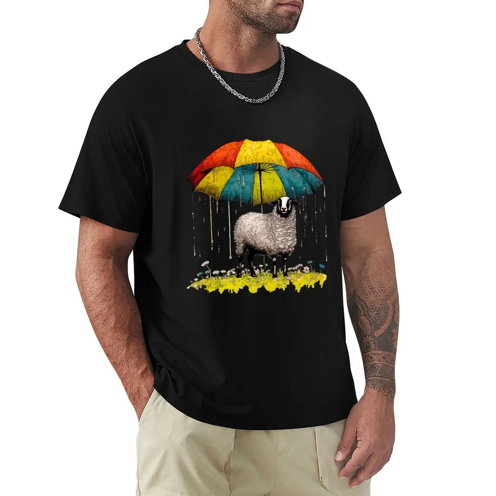 

Rainy Day Sheep T-Shirt cute clothes vintage t shirts plain t shirts men